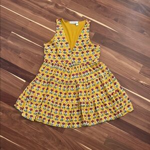 Sincerely Jules Yellow Tiered Sundress Halter Neck